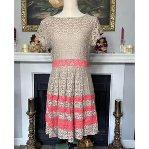 LC Lauren Conrad Floral Lace Underslip Dress Size 14